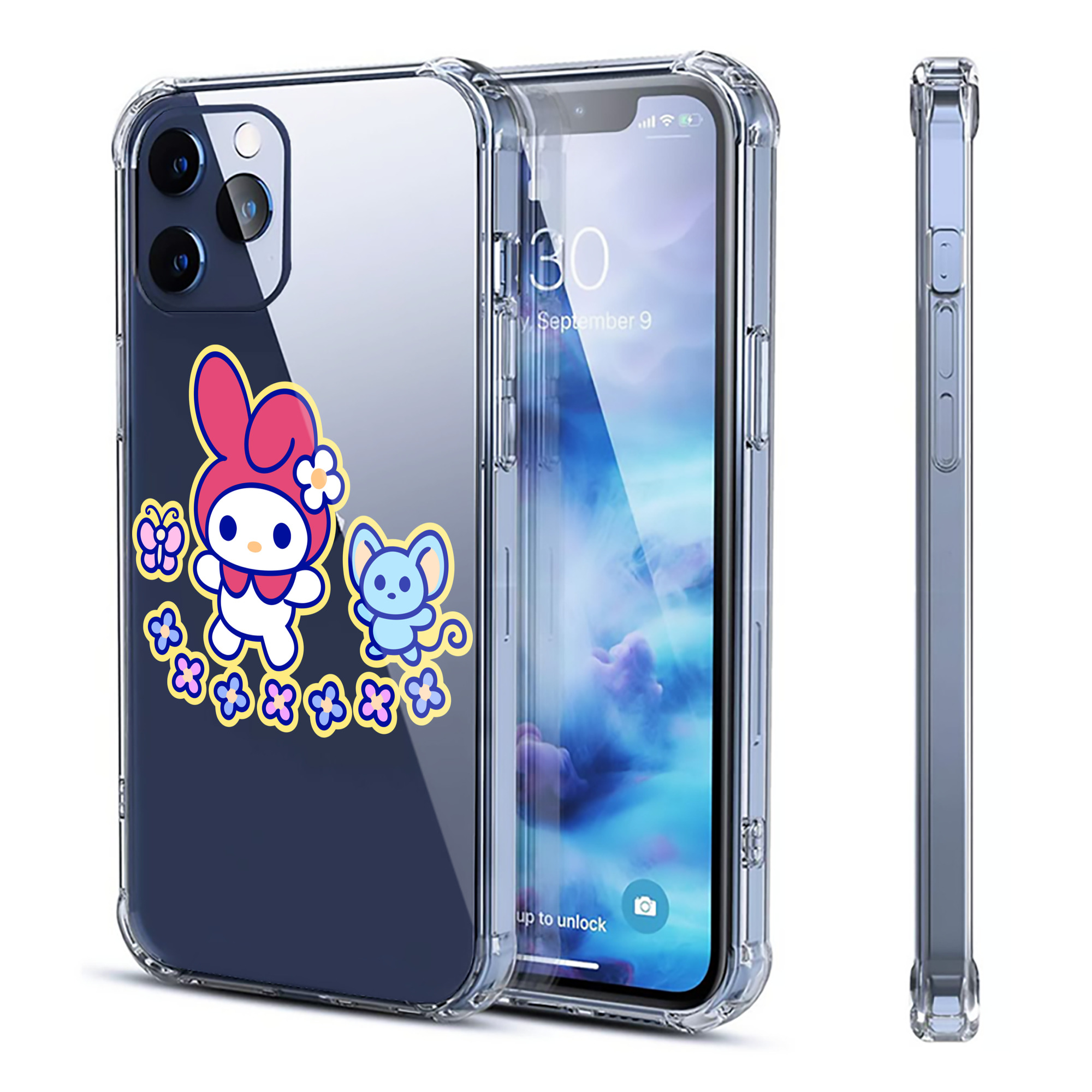 （画像用） Hello Kitty ハローキティ 【iPhone 12シリーズ対応】透明スマホケース（クリアソフトケース）